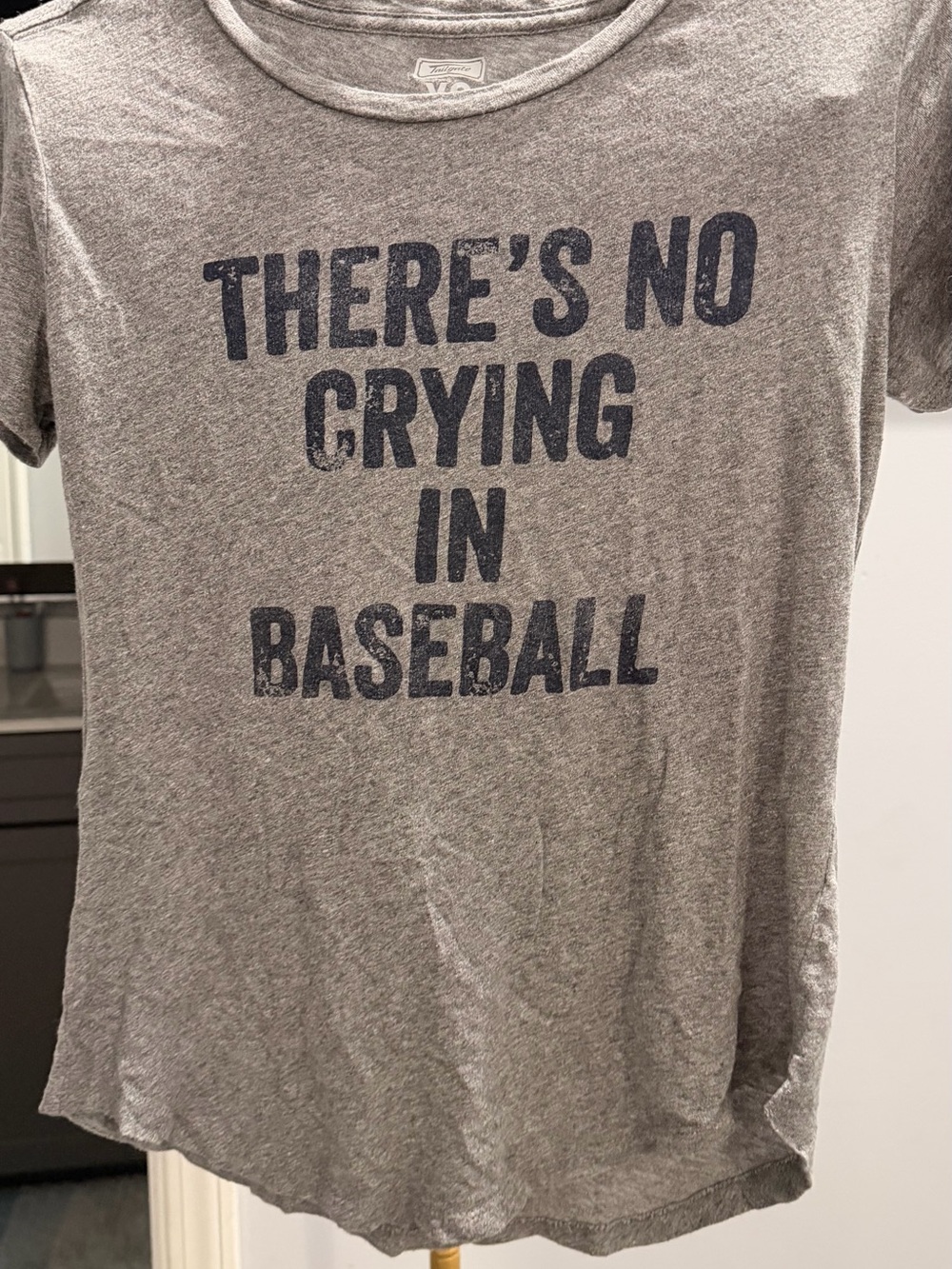 Gray 'There's No Crying In Baseball' Short Sleeve Graphic Tee